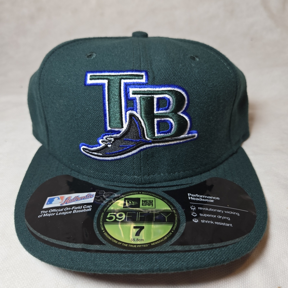 NWT Dark Green New Era 59FIFTY Tampa Bay Devil Rays' Fitted Hat Cap size 7